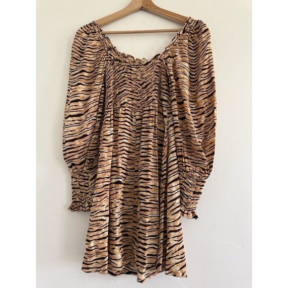 Faithfull the Brand X Anthropologie Womens Ira Floral Smocked Mini Dress size S - Picture 7 of 12